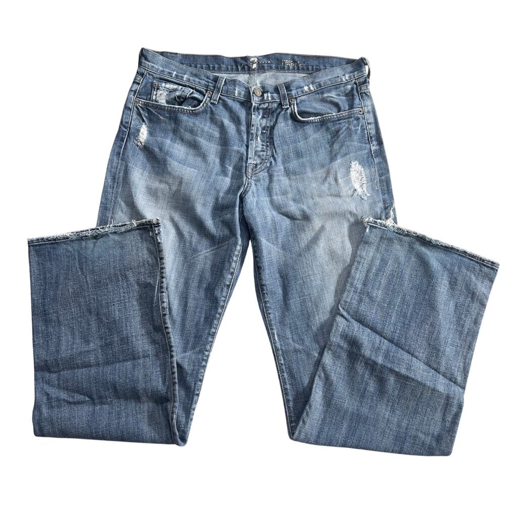 Men7 For All Mankind jean Vintage Y2K  button fly boot cut relaxed distressed